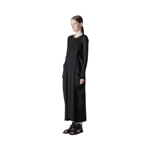 Wool Gabardine Shoulder Strap Dress