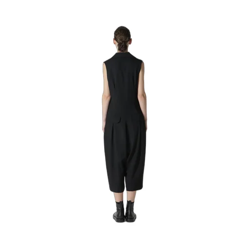 Wool Gabardine Zip Tucked Jump Suit