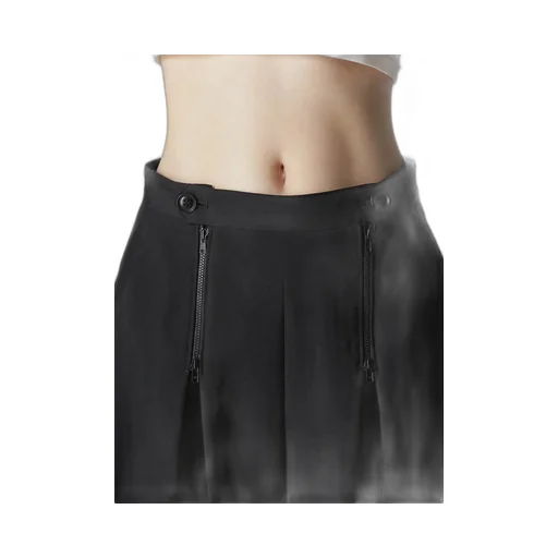 Wool Gabardine Zip Tucked Short Pants