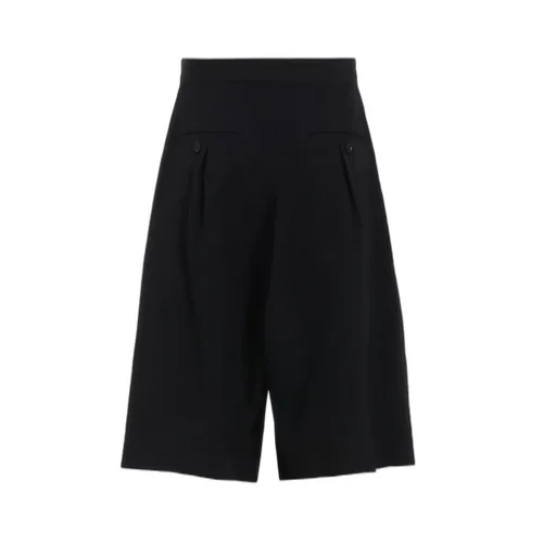 Wool Gabardine Zip Tucked Short Pants