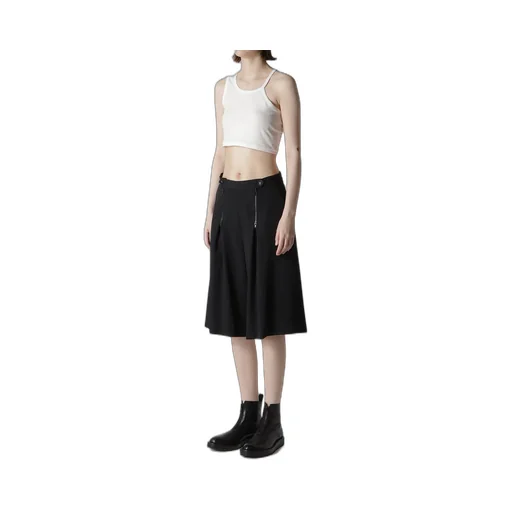 Wool Gabardine Zip Tucked Short Pants