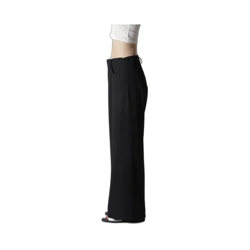 Wool Gabardine Long Straight Pants
