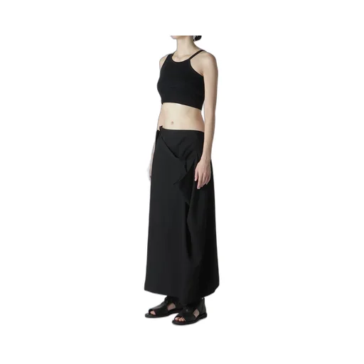 Wool Gabardine Drape Wrap Skirt