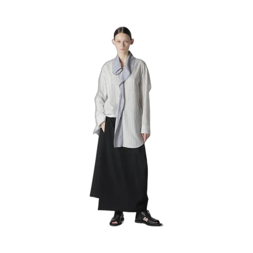 Wool Gabardine Drape Wrap Skirt