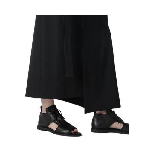 Wool Gabardine Drape Wrap Skirt
