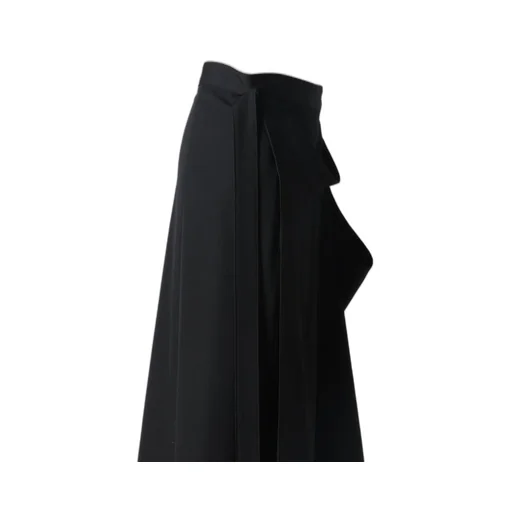 Wool Gabardine Drape Wrap Skirt
