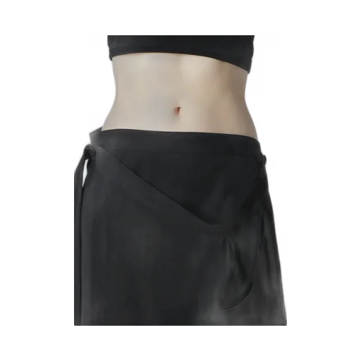 Wool Gabardine Drape Wrap Skirt