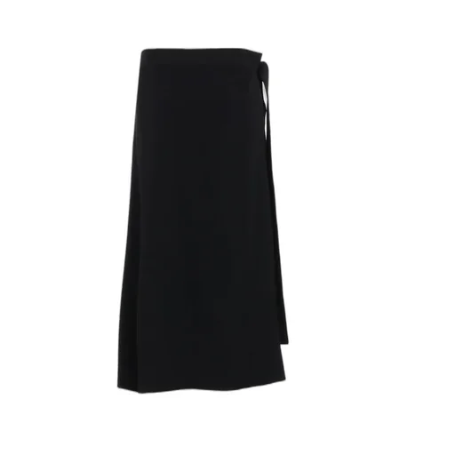Wool Gabardine Drape Wrap Skirt
