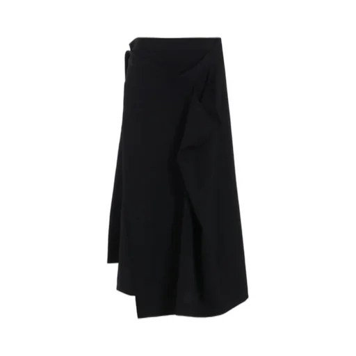 Wool Gabardine Drape Wrap Skirt