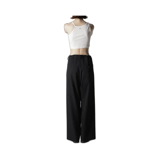 Wool Gabardine Long Straight Pants