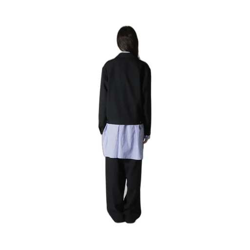 Wool Gabardine Panel Denim Jacket