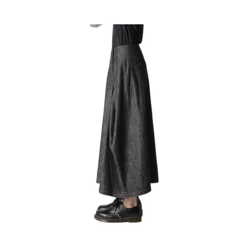 8Oz Denim Panel Tucked Flare Skirt