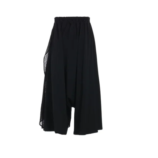 Wool Gabardine Cloth Gathered Pants