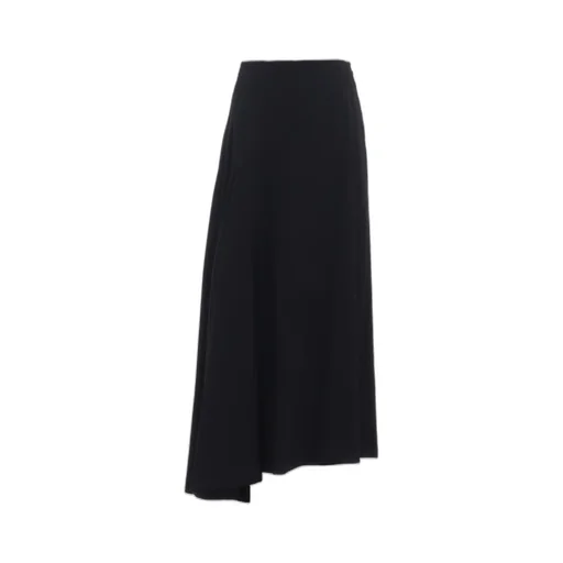 Wool Gabardine Asymmeteric Flare Skirt