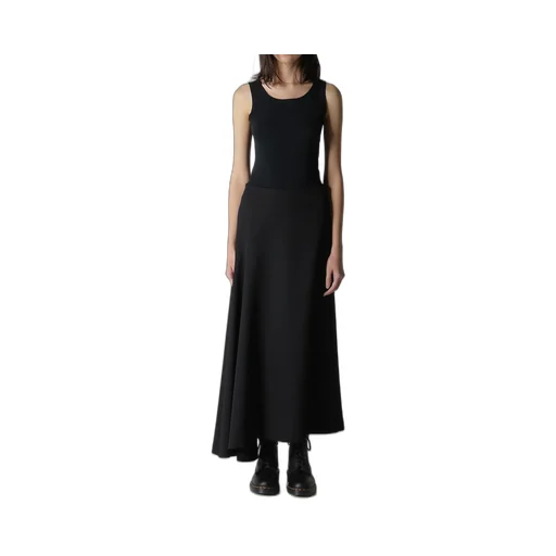 Wool Gabardine Asymmeteric Flare Skirt