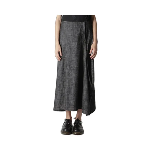 8Oz Denim Panel Tucked Flare Skirt