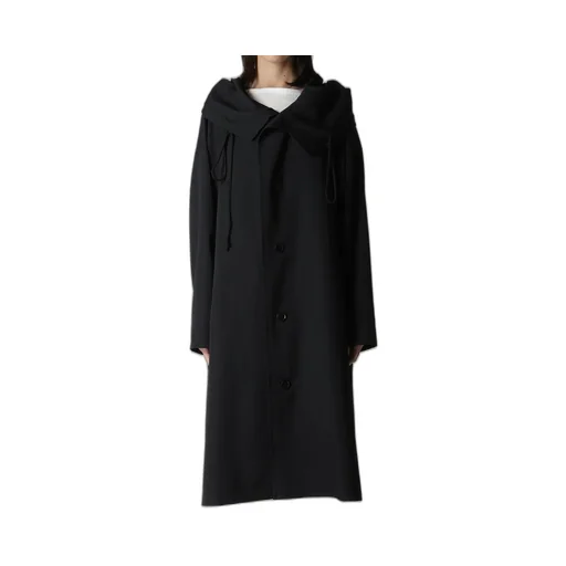 Wool Gabardine Big Hoodie Coat