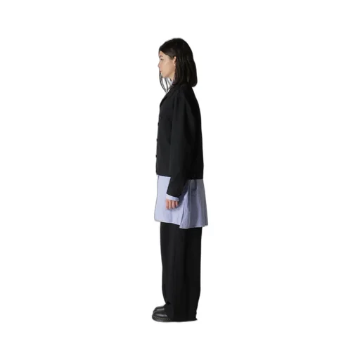 Wool Gabardine Panel Denim Jacket