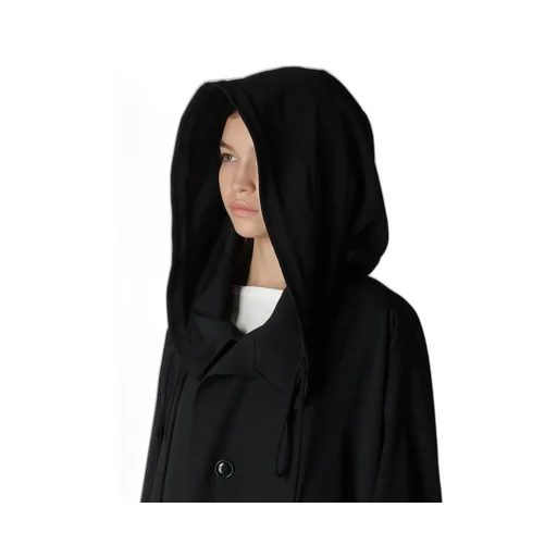Wool Gabardine Big Hoodie Coat