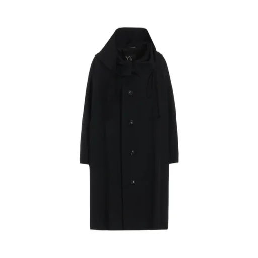 Wool Gabardine Big Hoodie Coat