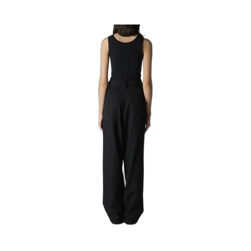 Wool Gabardine Front Double Tucked Pants