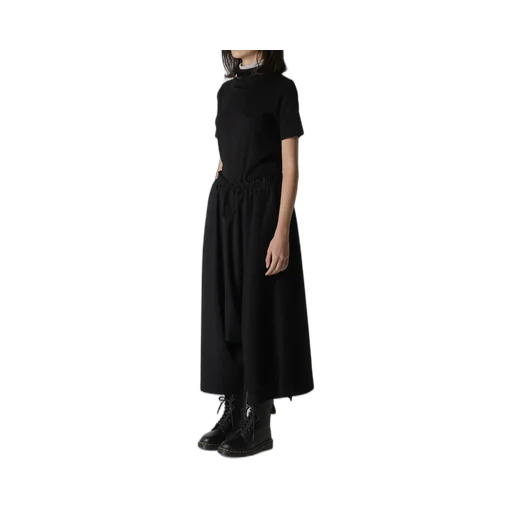 Wool Gabardine Cloth Gathered Pants