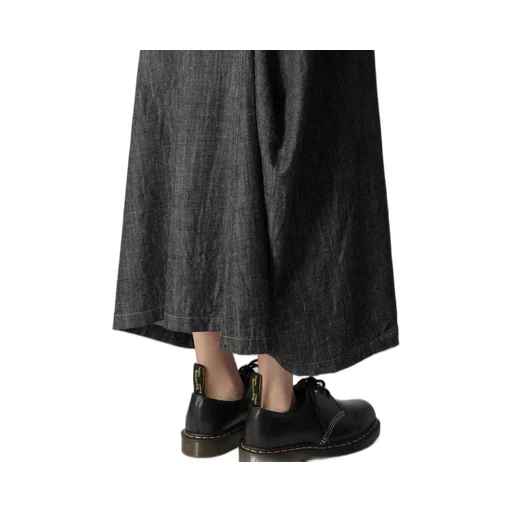 8Oz Denim Panel Tucked Flare Skirt
