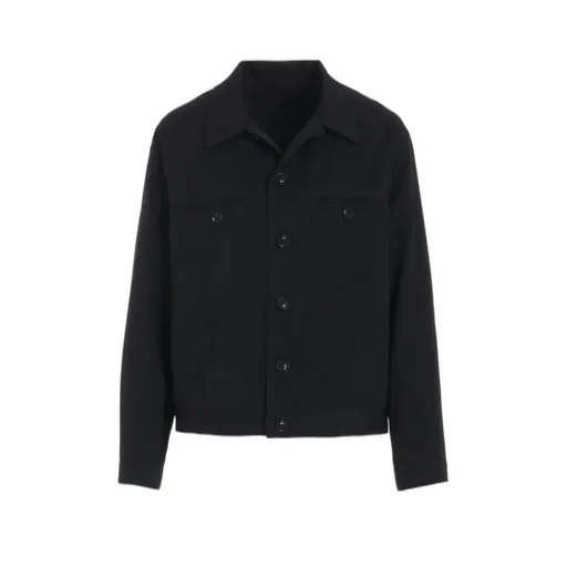 Wool Gabardine Panel Denim Jacket