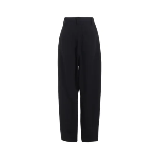 Wool Gabardine Front Double Tucked Pants