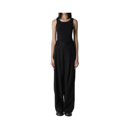 Wool Gabardine Front Double Tucked Pants
