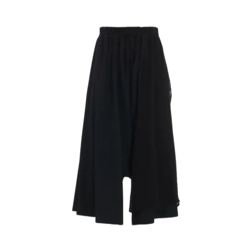 Wool Gabardine Cloth Gathered Pants