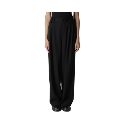 Wool Gabardine Front Double Tucked Pants