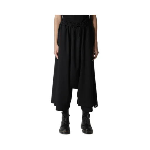 Wool Gabardine Cloth Gathered Pants