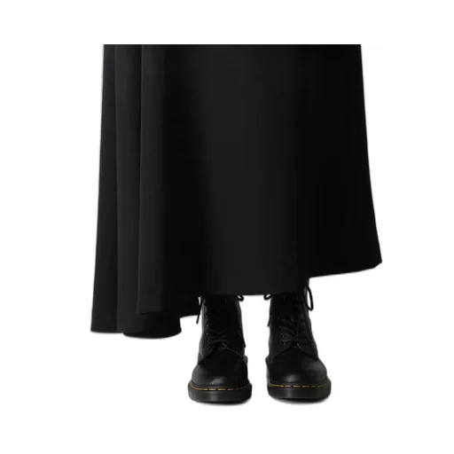Wool Gabardine Asymmeteric Flare Skirt