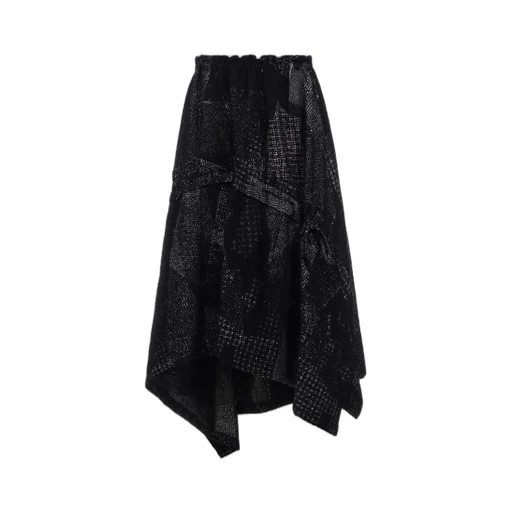 W/C Random Houndstooth Jq Shirring Skirt