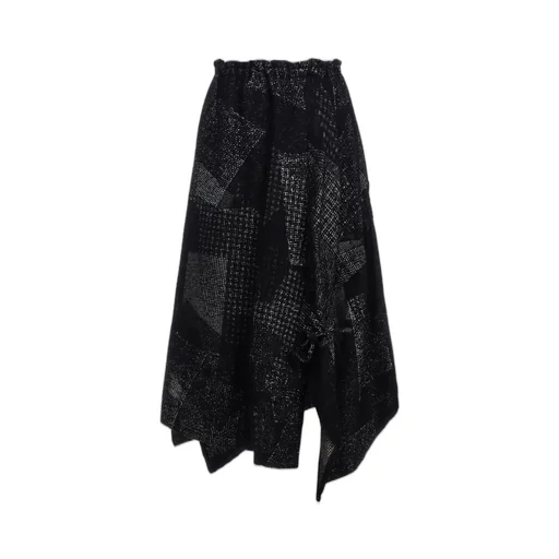 W/C Random Houndstooth Jq Shirring Skirt