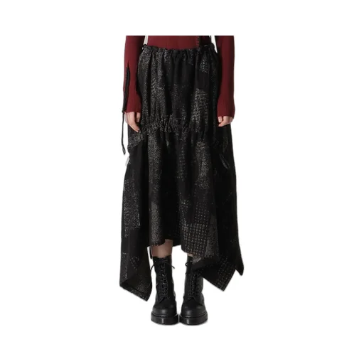 W/C Random Houndstooth Jq Shirring Skirt