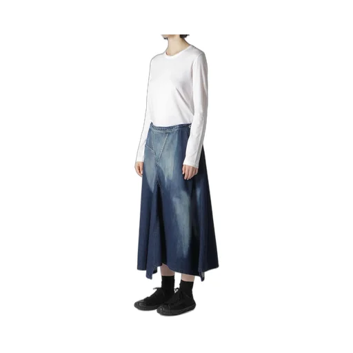 C/ Spotted Denim Triangle Gusset Flare Skirt