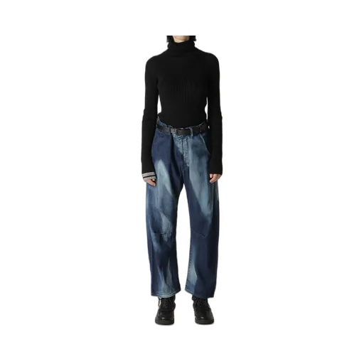C/ Spotted Denim Gusset Wide Pants