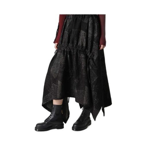 W/C Random Houndstooth Jq Shirring Skirt