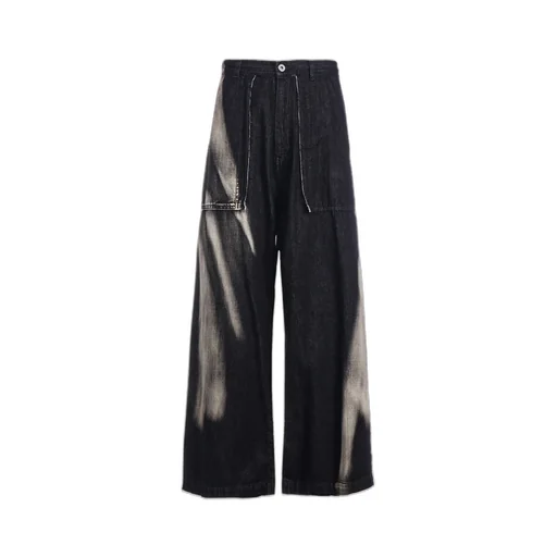 C/ Spotted Denim Long Straight Pants