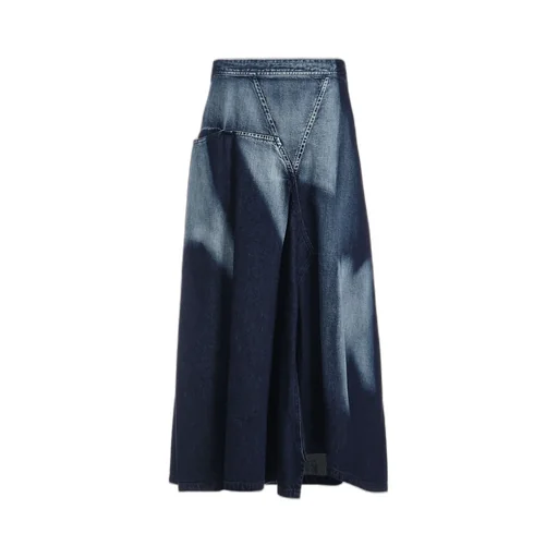 C/ Spotted Denim Triangle Gusset Flare Skirt