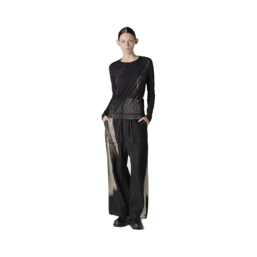 C/ Spotted Denim Long Straight Pants