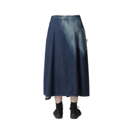 C/ Spotted Denim Triangle Gusset Flare Skirt