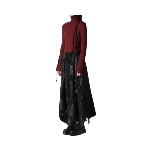 W/C Random Houndstooth Jq Shirring Skirt