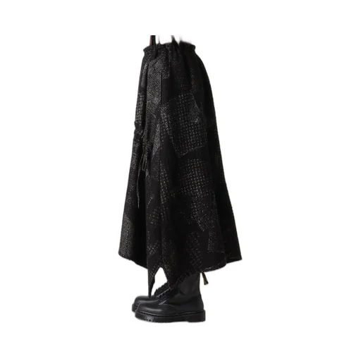 W/C Random Houndstooth Jq Shirring Skirt