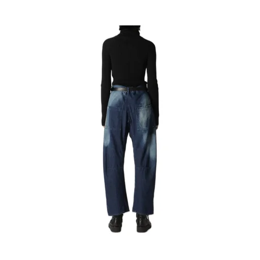 C/ Spotted Denim Gusset Wide Pants