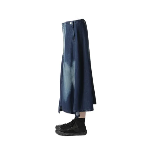 C/ Spotted Denim Triangle Gusset Flare Skirt