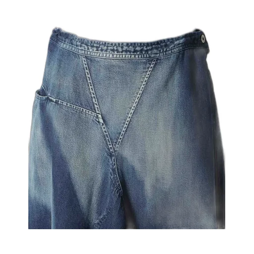 C/ Spotted Denim Triangle Gusset Flare Skirt