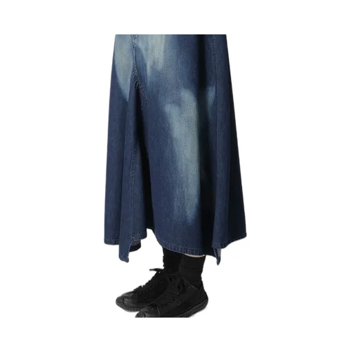 C/ Spotted Denim Triangle Gusset Flare Skirt